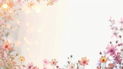 Naklejka premium empty space for large text . Use soft colors and small flowers