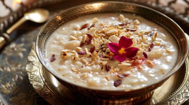 Sheer Khurma: A rich pudding made with vermicelli, milk, nuts, and dried fruits.Ramadan Desserts.