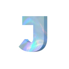 Sky blue Iridescent letter J
