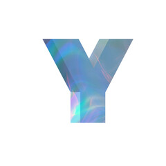 Sky blue Iridescent letter Y