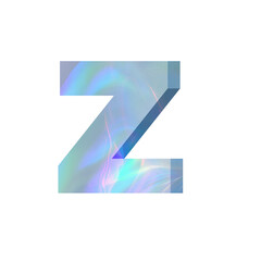 Sky blue Iridescent letter Z