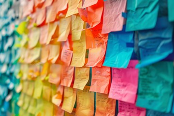 Colorful Sticky Notes Wall