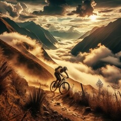mountain bike in the sunset