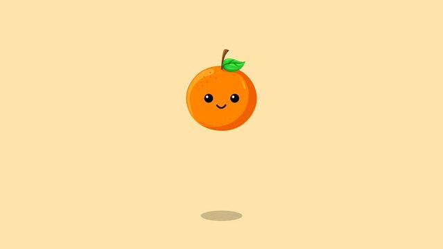 Jumping apple, banana, and orange fruits animation for loading page or video