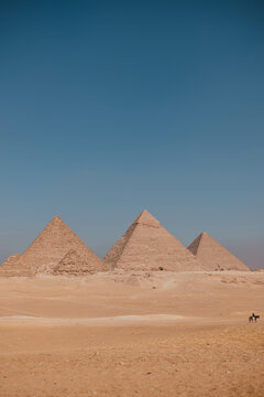 Panoramic view of the pyramids of giza