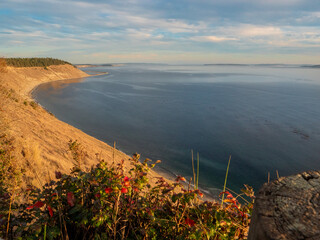 Bluffs at golden hour from Fort Ebey