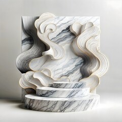 The intricate details of waves frozen in time on this stunning marble sculpture.