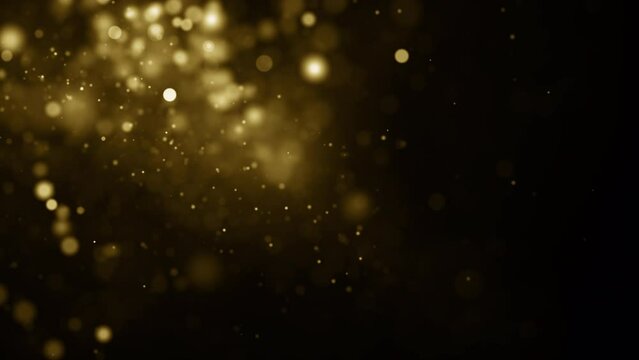 Particles bokeh abstract gold event awards trailer titles cinematic concert openers luxury celebration background loop