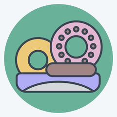 Icon Donut. related to Picnic symbol. color mate style. simple design editable. simple illustration