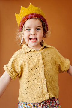 Studio portrait of a young girl's birthday