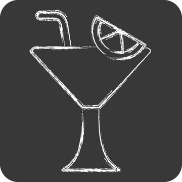 Icon Cosmopolitan. related to Cocktails,Drink symbol. chalk Style. simple design editable. simple illustration