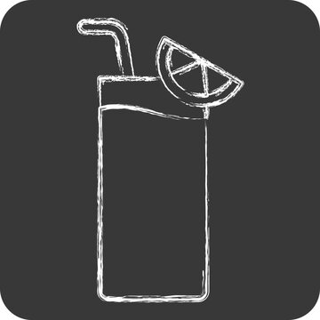 Icon Gin Fizz. related to Cocktails,Drink symbol. chalk Style. simple design editable. simple illustration