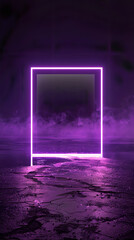 purple square neon on purple background