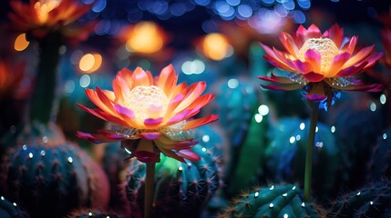 Festive lights and colorful ornaments adorn a Christmas tree, creating a bright and merry centerpiece for the holiday celebration - obrazy, fototapety, plakaty