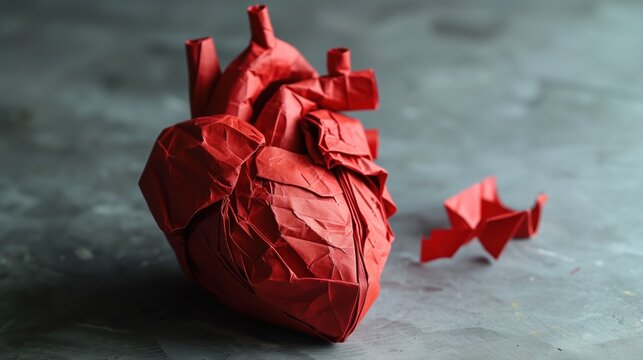 Vibrant red rose petals scattered on a contrasting black surface, surrounded by assorted objects like candy, chocolate, and a crumpled paper bag, creating a colorful and lively composition on a white  - Powered by Adobe