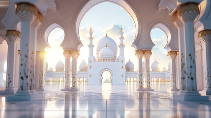 Enchanting mosque landscape: Captivating beauty and serenity