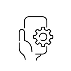 Connected home concept. Automated smart home configuration app. Pixel perfect vector icon