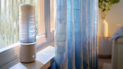 The seventh image showcases a closeup of the smart curtains voice control feature. With the use of a virtual istant users can easily control the curtains with just their voice.