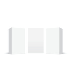 Realistic white box packaging isolated on white background. vector