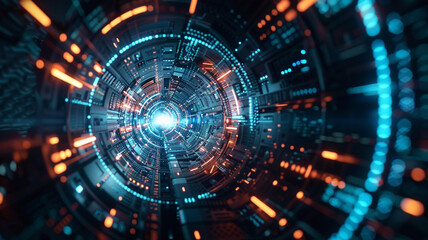 Fototapeta premium Electronic security lock Digital padlock for computing system.