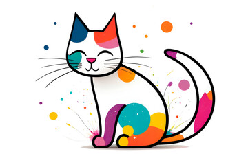 Colorful illustration cat