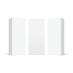 Realistic white box packaging isolated on white background. vector
