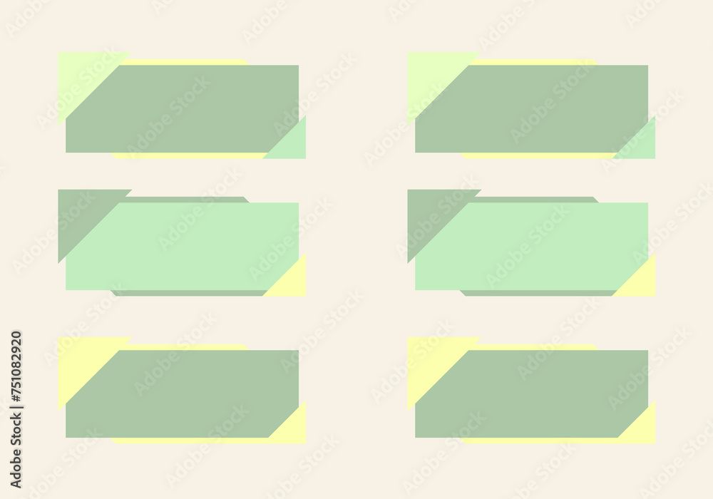 Wall mural modern abstract vector banner set. flat geometric shapes of different colors and different style. te
