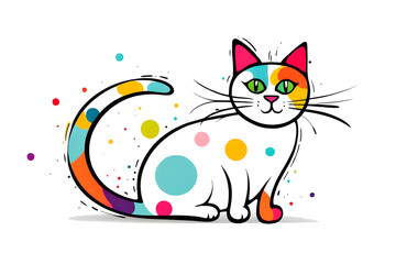 Colorful illustration cat