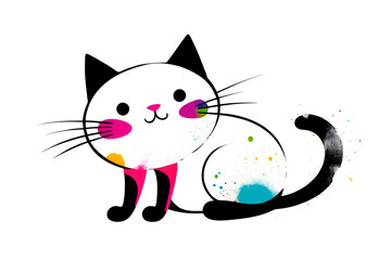 Colorful illustration cat