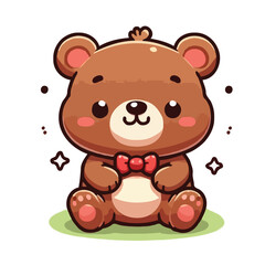 Fototapeta premium cute bear vector on white background.