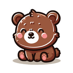 cute bear vector on white background.