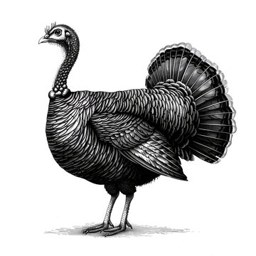 black and white goose on white, turkey silhouette