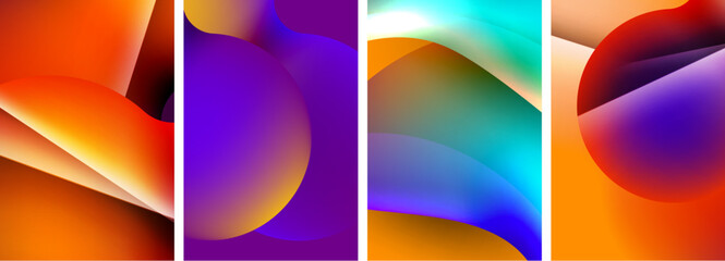 Fototapeta premium Liquid abstract shapes with gradient colors. Abstract backgrounds for wallpaper, business card, cover, poster, banner, brochure, header, website