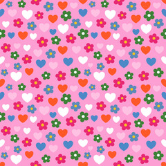 Seamless pattern with hand drawn flower. Background for textile, wrapping paper, illustration.