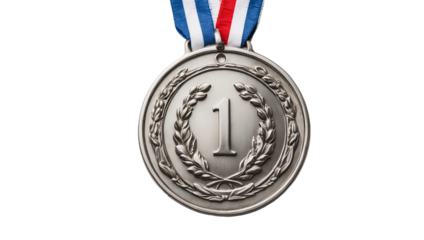Silver medal isolated on transparent background