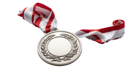 Silver medal isolated on transparent background