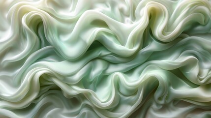 Obraz premium Soft Embrace: Pastel Green Fabric Evokes Serenity and Comfort_Generative AI