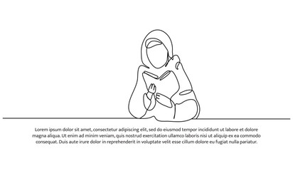 a young girl read the Quran earnestly
