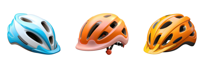 3d bicycle helmet, isolated on transparent background