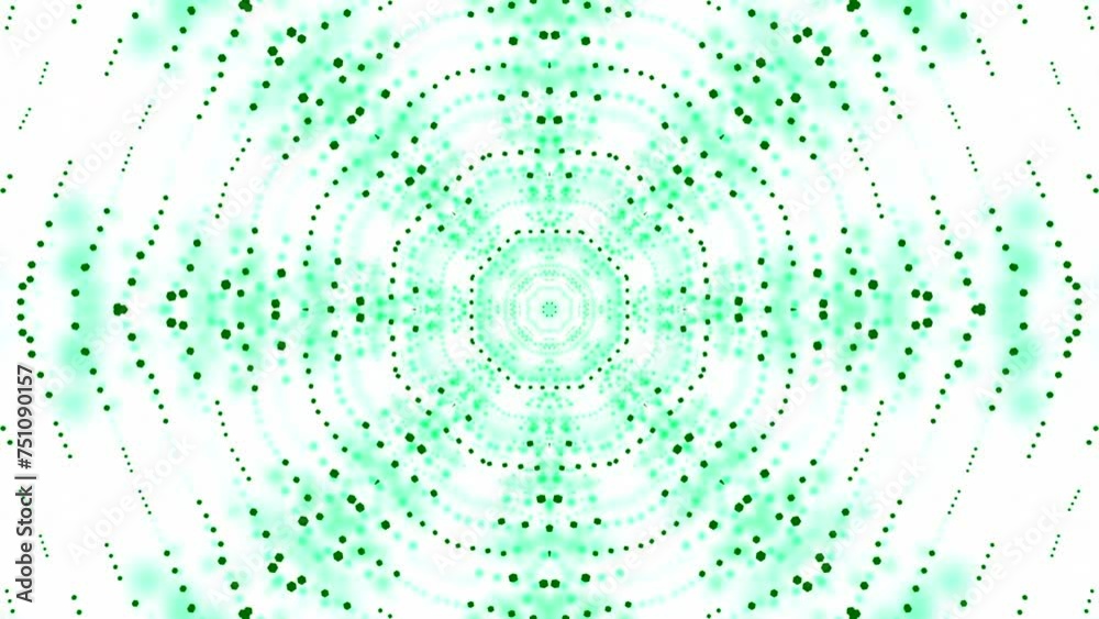 Poster hypnotic circular pattern moving from dots. design. dots move in geometrically circular pattern. kal