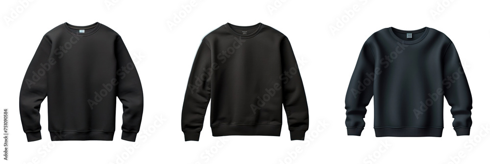 Poster black sweater mockup, isolated on transparent background