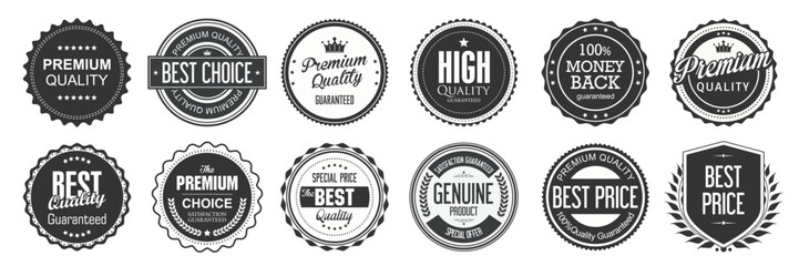 Retro vintage badge and label collection. Vector illustration.