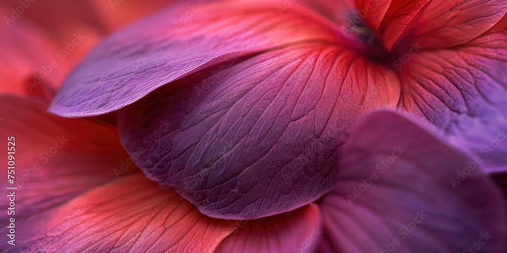 Wall mural Close-up of vibrant pink and purple petals, suitable for backgrounds or floral themes.