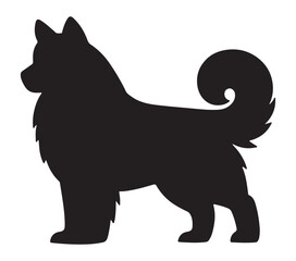 Vector, isolated silhouette of Alaskan Husky.