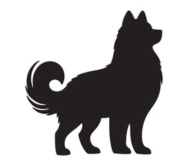 Alaskan Husky silhouette icon. Vector image.