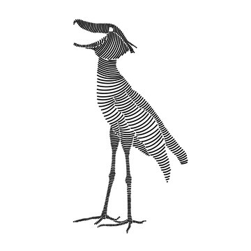recommend clip art: Simple line art illustration of shoebill stork 3