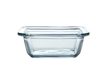 Glass food containers isolated on transparent background.