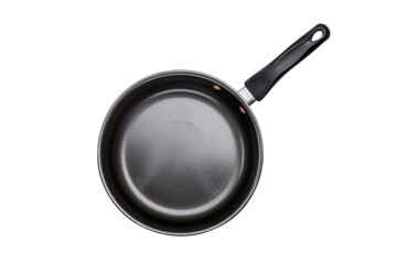 Empty pan coated with non-stick substance New pan isolated on transparent background