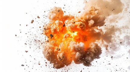Explosions on a white background.