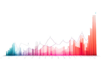 Finance:Growth graph icon. Simple icon, clear meaning. Focus on bright colors Represents wealth, success, isolated on transparent background.